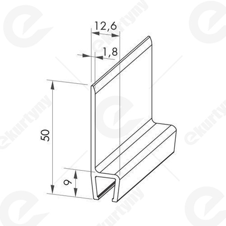 Uszczelka szczotkowa aluminiowa USZ/ALU-H8-150 -1000 mm