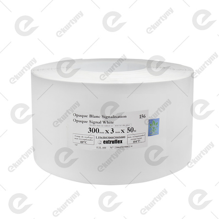 Rolka folii biała nieprzezroczysta do kurtyn PCV (EXTRUFLEX) Ref.156 300x3 (0°C) - 50 m