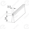 Uszczelka szczotkowa kątowa aluminiowa  USZ/ALU-F3-24-1000 mm
