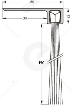 Uszczelka szczotkowa kątowa aluminiowa USZ/ALU-F8-150 -1000 mm