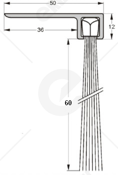 Uszczelka szczotkowa kątowa aluminiowa USZ/ALU-F8-60 -1000 mm