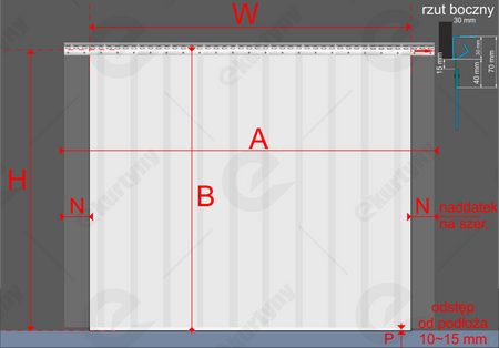 Konfigurator kurtyn paskowych z folii Ognioodpornej