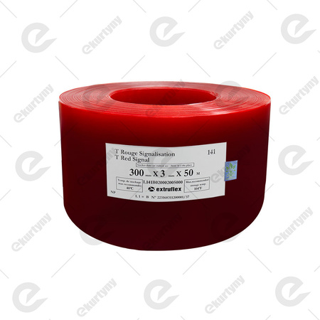 Rolka folii czerwona przezroczysta do kurtyn PCV (EXTRUFLEX) Ref.141 300x3 (0°C) - 50 m