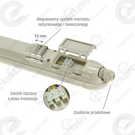 Lampa przemysłowa Limea Gigant LED 20W 230V 60cm IP65 NW IK09 SLI028024NW