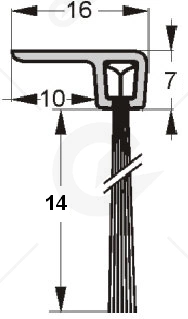 Uszczelka szczotkowa kątowa aluminiowa USZ/ALU-F3-14 -1000 mm