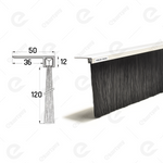 Uszczelka szczotkowa kątowa aluminiowa USZ/ALU-F8-120 -1000 mm