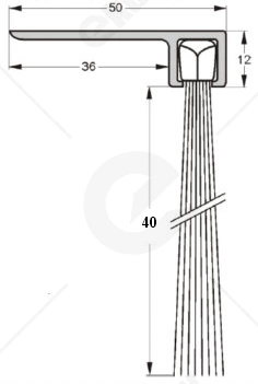 Uszczelka szczotkowa kątowa aluminiowa USZ/ALU-F8-40 -1000 mm