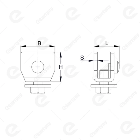 Stoper końcowy do szyny 48,50x43,50 mm typ 24.X04 ocynk NIKO