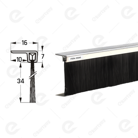 Uszczelka szczotkowa kątowa aluminiowa USZ/ALU-F3-34 -1000 mm