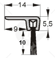 Uszczelka szczotkowa kątowa aluminiowa USZ/ALU-F2-10 -1000 mm