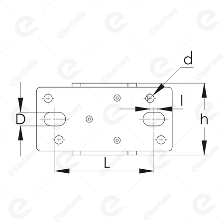 Uchwyt sufitowy szyny nośnej 80x75 mm typ 26.B02, ocynk NIKO