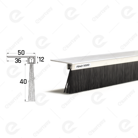 Uszczelka szczotkowa kątowa aluminiowa USZ/ALU-F8-40 -1000 mm